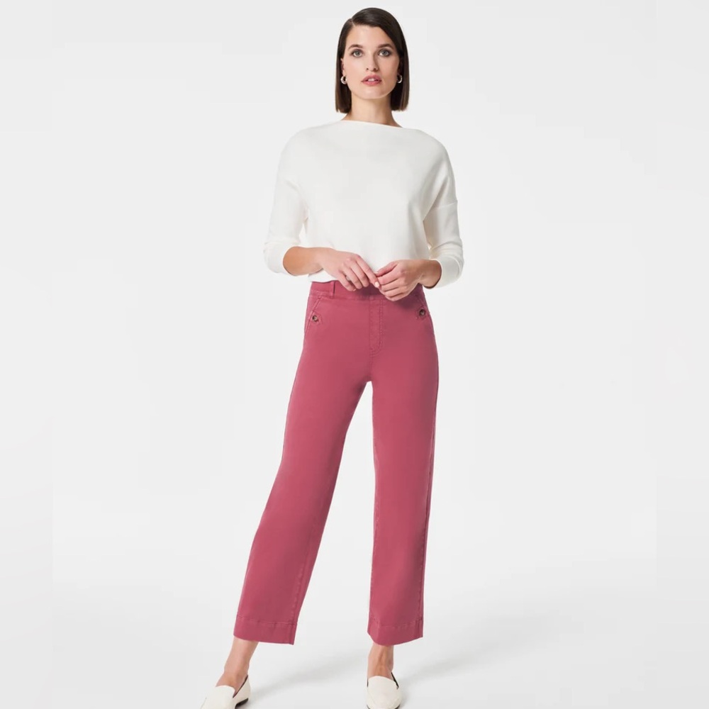 NWT Spanx Stretch Twill Cropped Pant/ Size Medium/ Wild Rose